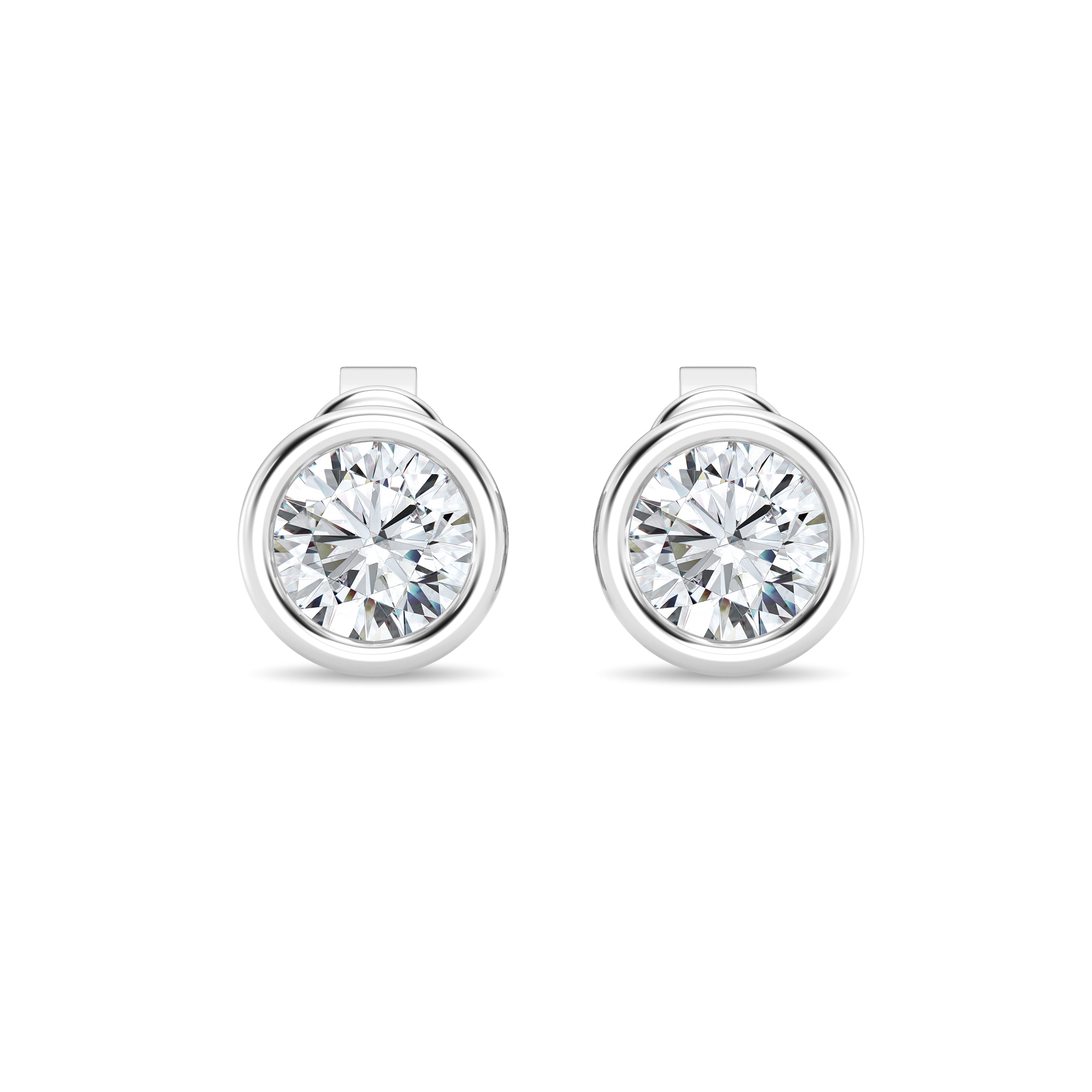 IGI 1.50ct Lab Grown Diamond Bezel Set Stud Earring