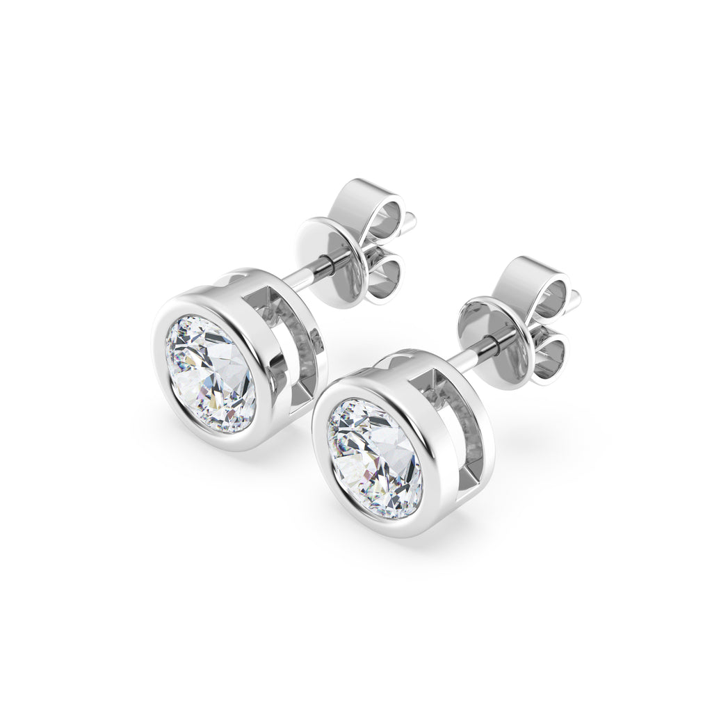 IGI 1.50ct Lab Grown Diamond Bezel Set Stud Earring