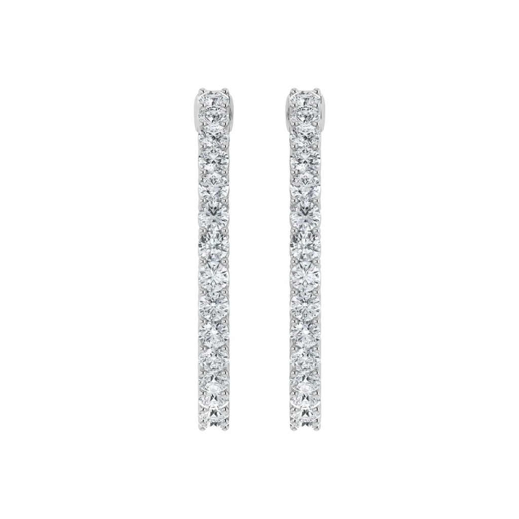 Lab Grown Diamond Inside Out Hoop Earrings in 925 Silver (1.00ct-2.00ct)