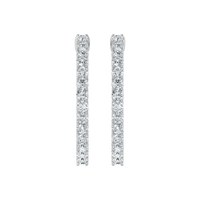 Lab Grown Diamond Inside Out Hoop Earrings in 925 Silver (1.00ct-2.00ct)