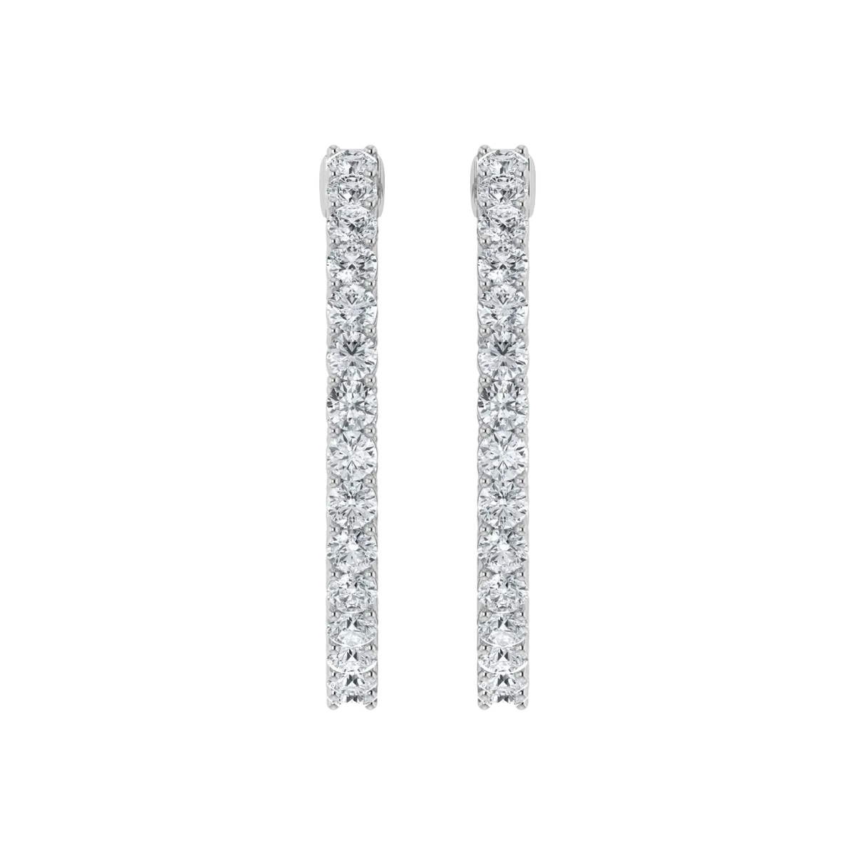 Lab Grown Diamond Inside Out Hoop Earrings in 925 Silver (1.00ct-2.00ct)