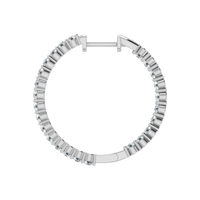 Lab Grown Diamond Inside Out Hoop Earrings in 925 Silver (1.00ct-2.00ct)