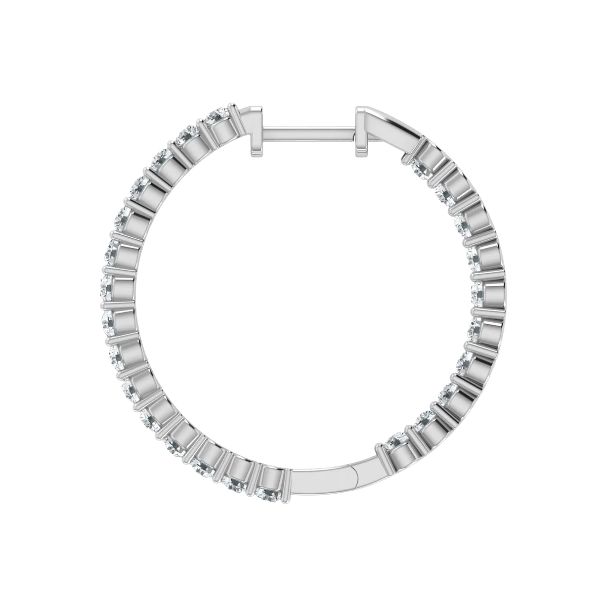 Lab Grown Diamond Inside Out Hoop Earrings in 925 Silver (1.00ct-2.00ct)