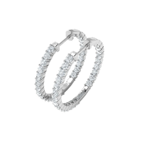Lab Grown Diamond Inside Out Hoop Earrings in 925 Silver (1.00ct-2.00ct)