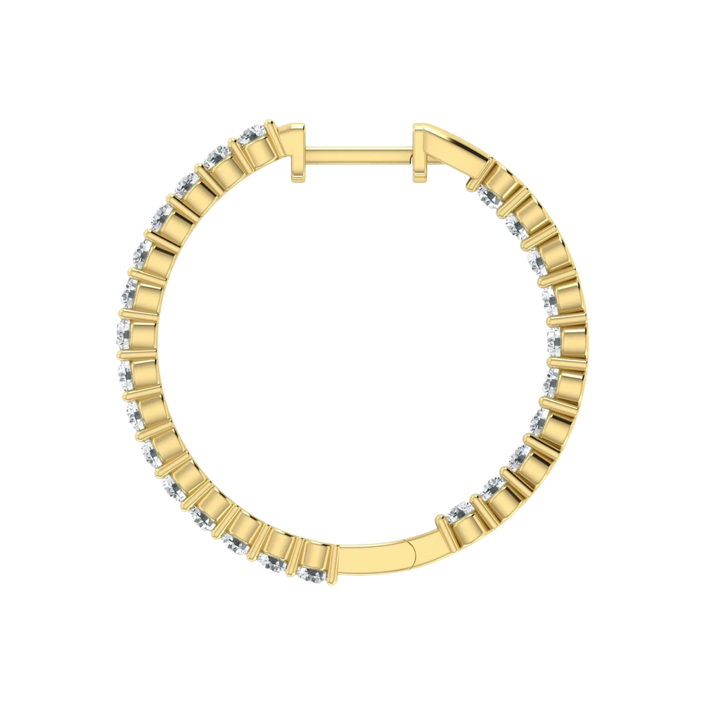 Lab Grown Diamond Inside Out Hoop Earrings in 925 Silver (1.00ct-2.00ct)