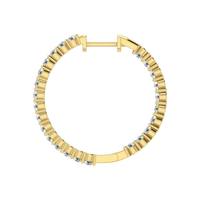 Lab Grown Diamond Inside Out Hoop Earrings in 925 Silver (1.00ct-2.00ct)