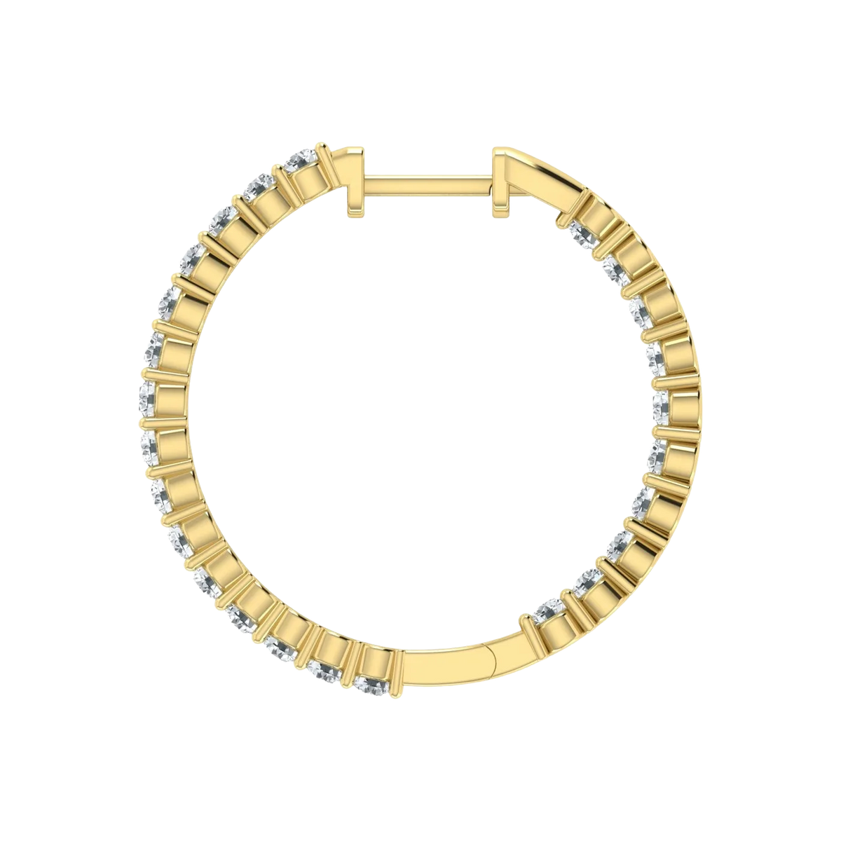 Lab Grown Diamond Inside Out Hoop Earrings in 925 Silver (1.00ct-2.00ct)