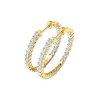 Lab Grown Diamond Inside Out Hoop Earrings in 925 Silver (1.00ct-2.00ct)