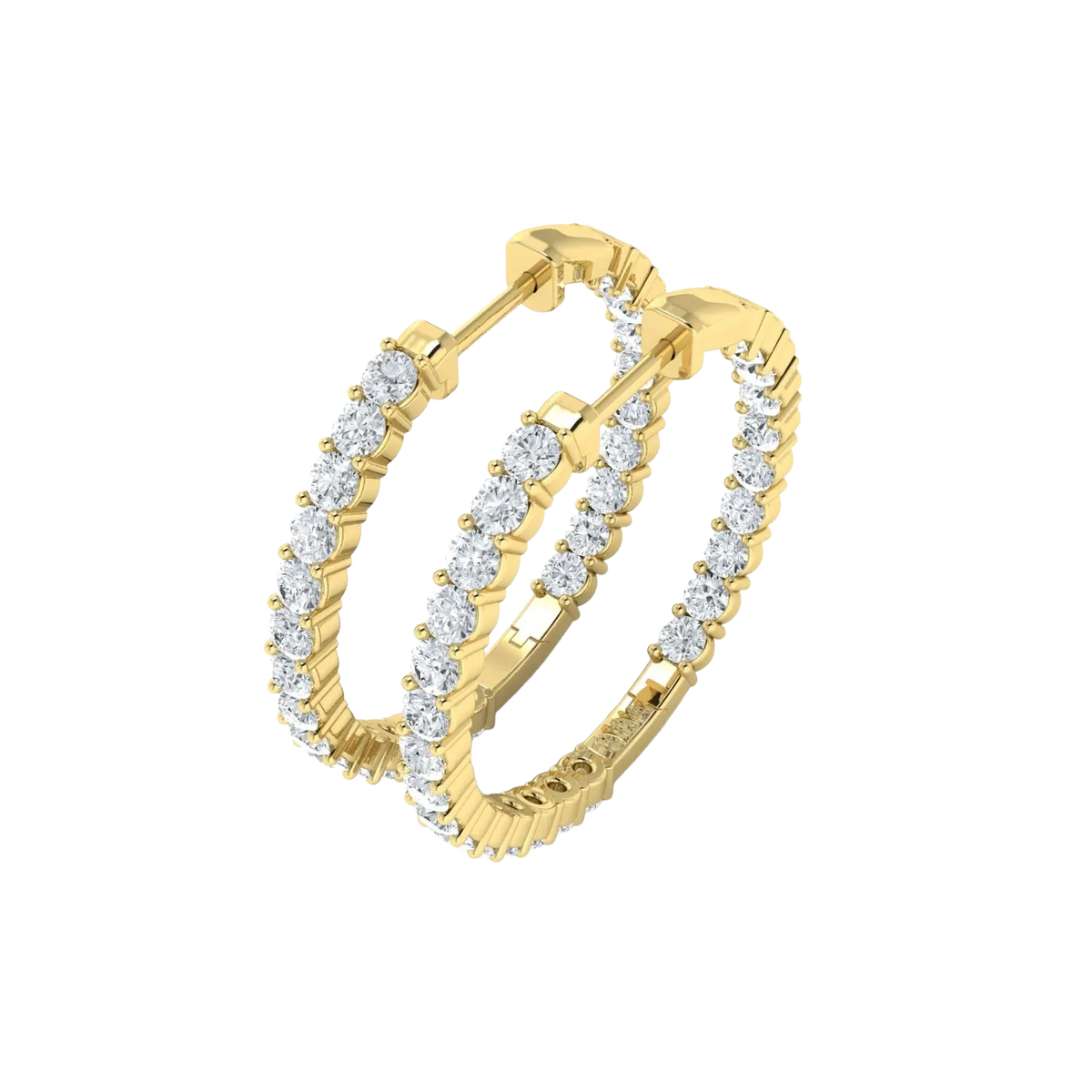 Lab Grown Diamond Inside Out Hoop Earrings in 925 Silver (1.00ct-2.00ct)