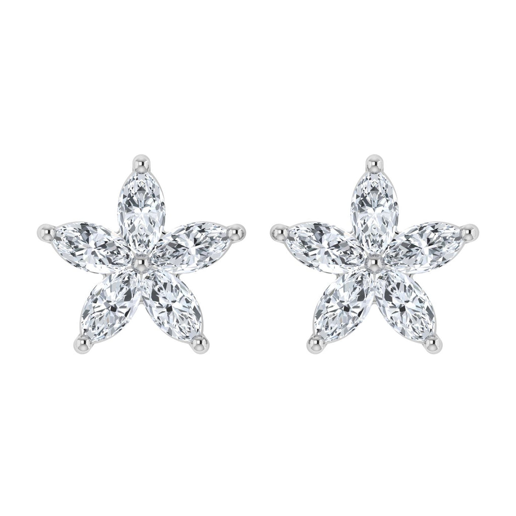 1.1ct  Lab Grown Diamond Marquise Flower Shaped Earring