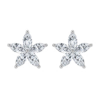1.00CT  Lab Grown Diamond Marquise Flower Shaped Earring