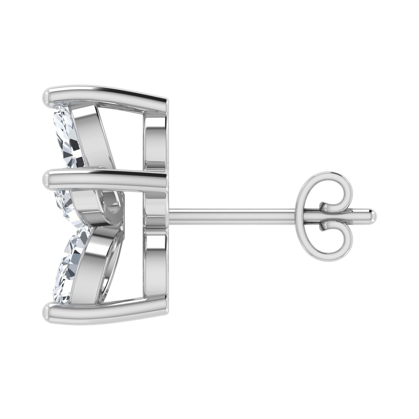 1.1ct  Lab Grown Diamond Marquise Flower Shaped Earring