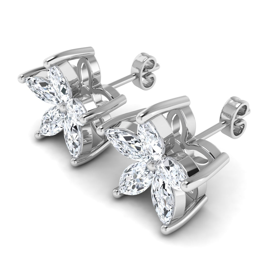 1.1ct  Lab Grown Diamond Marquise Flower Shaped Earring