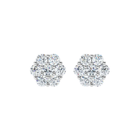 flower earrings 14k white gold