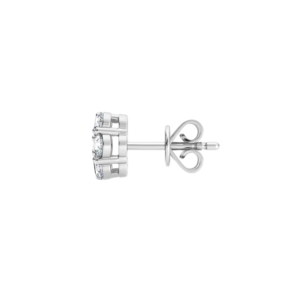 single side view flower earrings