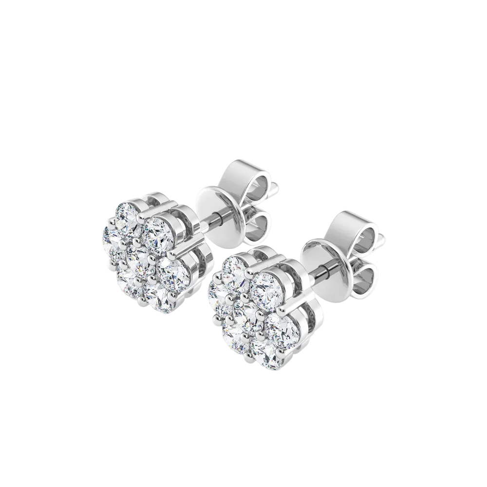 side view flower earrings