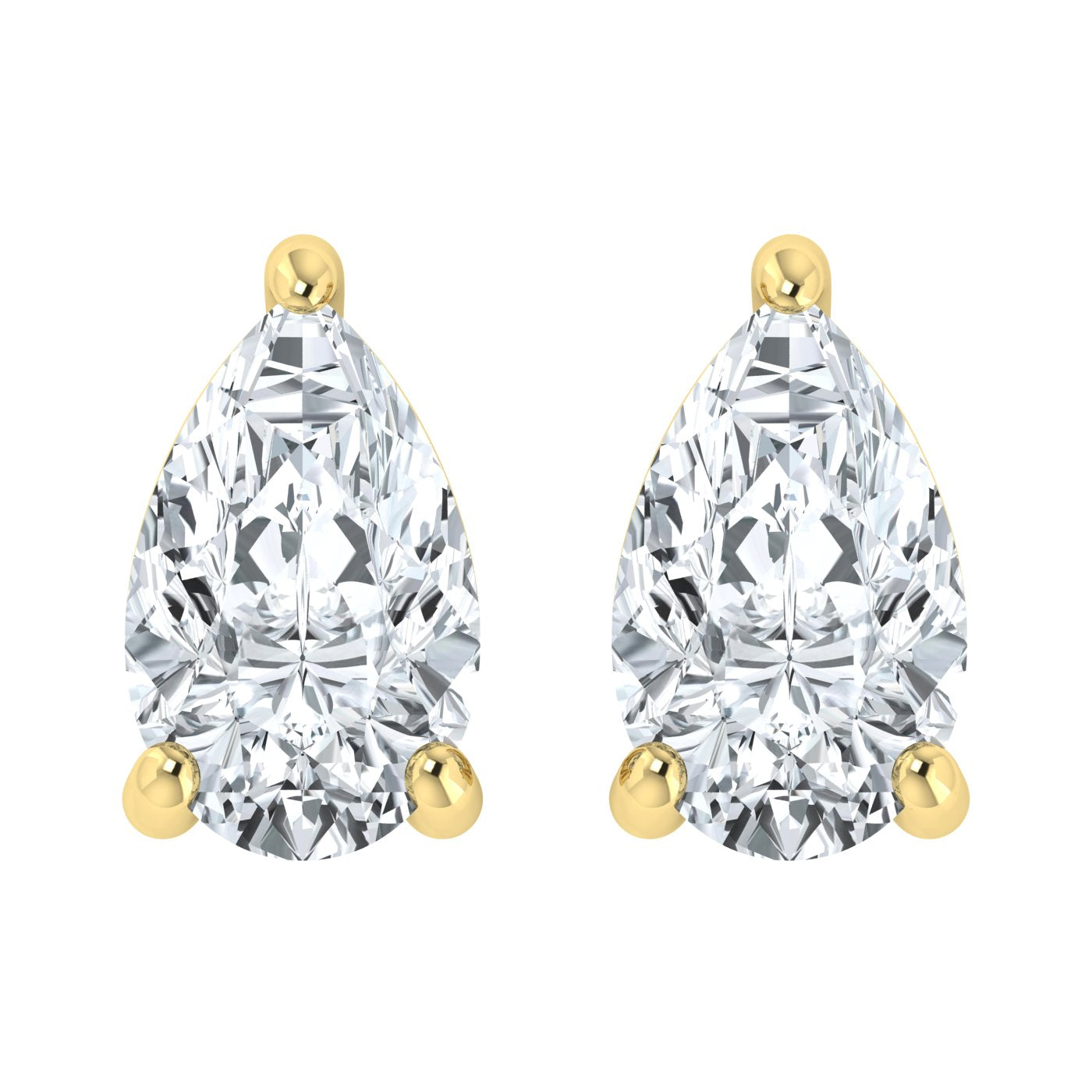 Lab Grown Diamond Pear Solitaire Earrings (0.50ct-1.00ct)