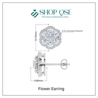 0.75ct Lab Grown Diamond  Flower Earring
