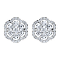 0.75ct Lab Grown Diamond  Flower Earring