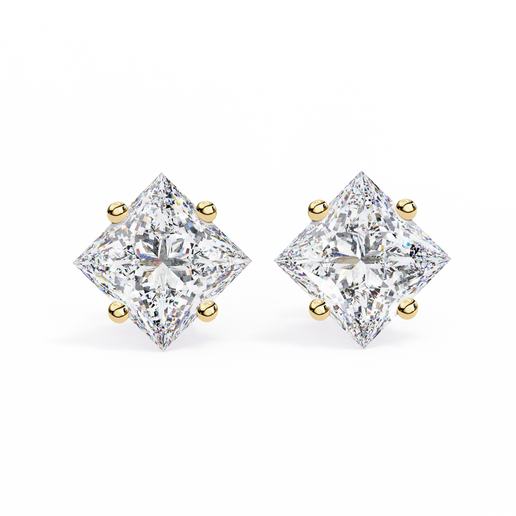 IGI 2.50ct Lab Grown Diamond Square Prismatic Studs