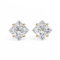 IGI 2.50ct Lab Grown Diamond Square Prismatic Studs