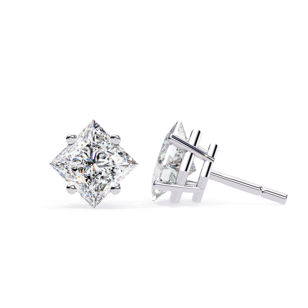 IGI 2.50ct Lab Grown Diamond Square Prismatic Studs