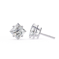 IGI 2.50ct Lab Grown Diamond Square Prismatic Studs