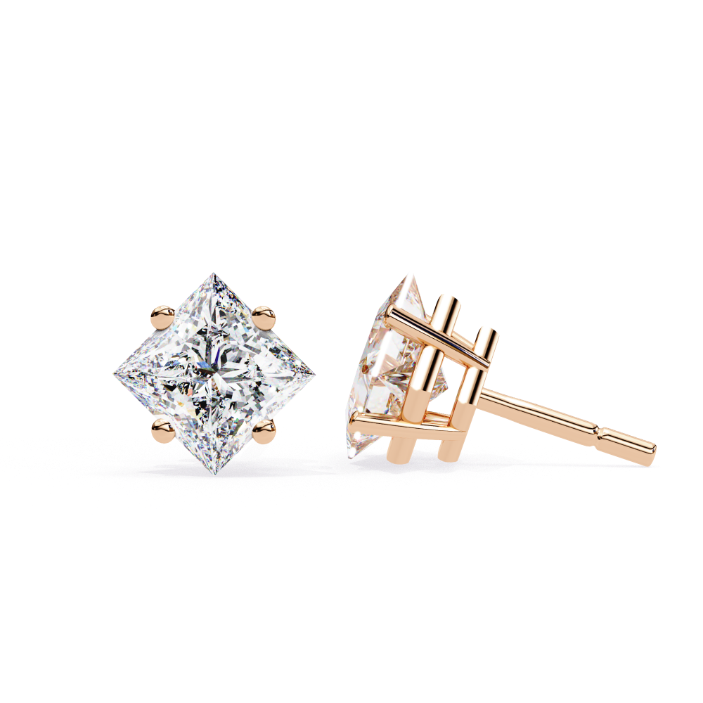 IGI 2.50ct Lab Grown Diamond Square Prismatic Studs