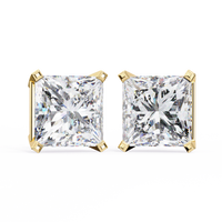 IGI 3.00ct Lab Grown Princess Cut Diamond Stud Earrings