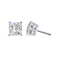 IGI 3.00ct Lab Grown Princess Cut Diamond Stud Earrings