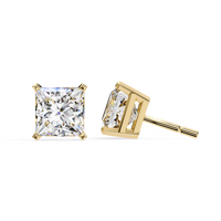 IGI 3.00ct Lab Grown Princess Cut Diamond Stud Earrings