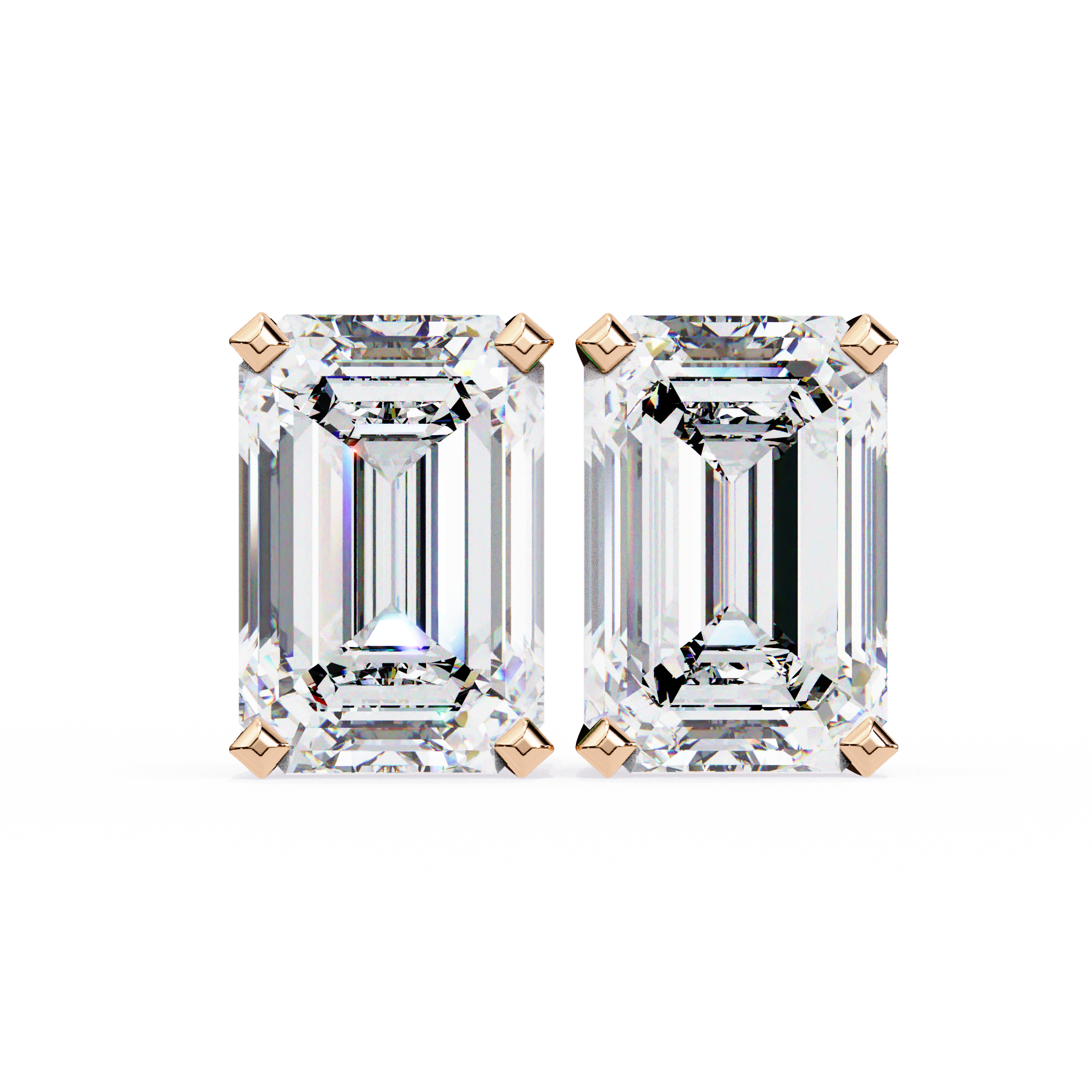IGI 3.00ct Lab Grown Emerald Cut Diamond Studs