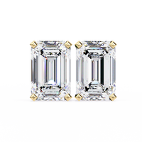 IGI 3.00ct Lab Grown Emerald Cut Diamond Studs