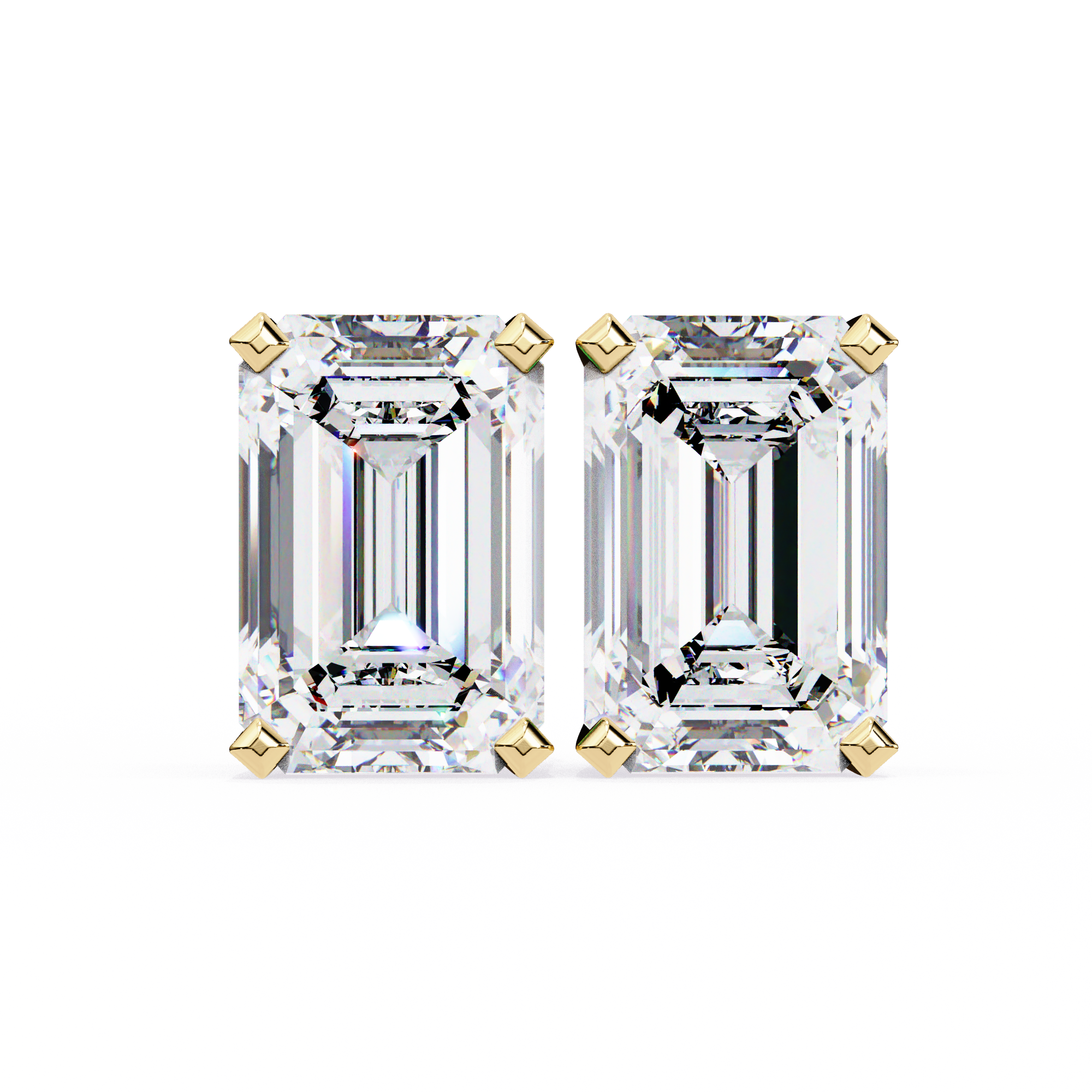 IGI 3.00ct Lab Grown Emerald Cut Diamond Studs