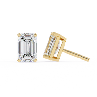 IGI 3.00ct Lab Grown Emerald Cut Diamond Studs