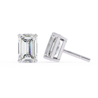 IGI 3.00ct Lab Grown Emerald Cut Diamond Studs