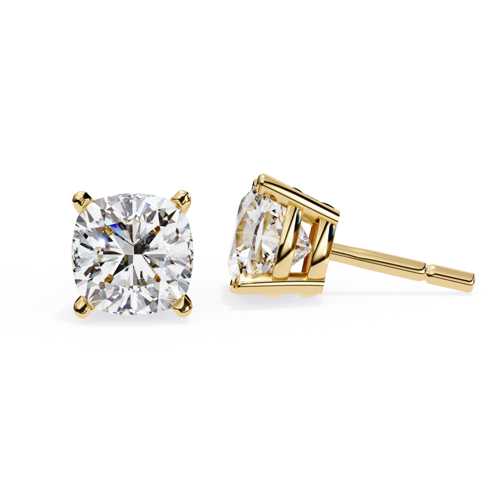 IGI 2.50ct Lab-Grown Diamond Cushion Solitaire Earrings