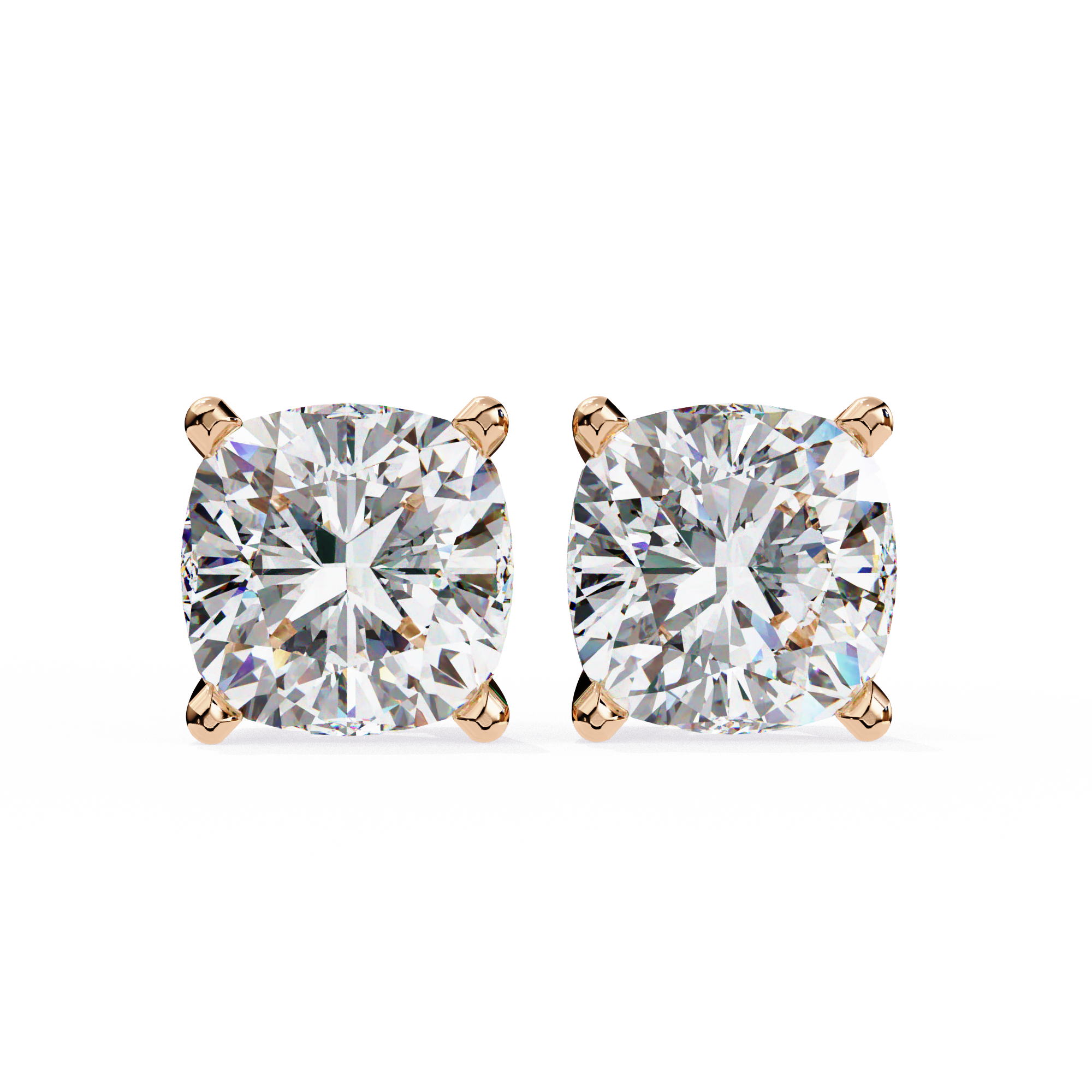 IGI 2.50ct Lab-Grown Diamond Cushion Solitaire Earrings