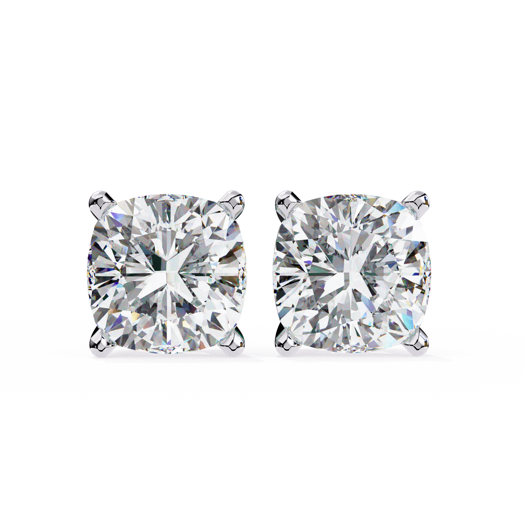 IGI 2.50ct Lab-Grown Diamond Cushion Solitaire Earrings