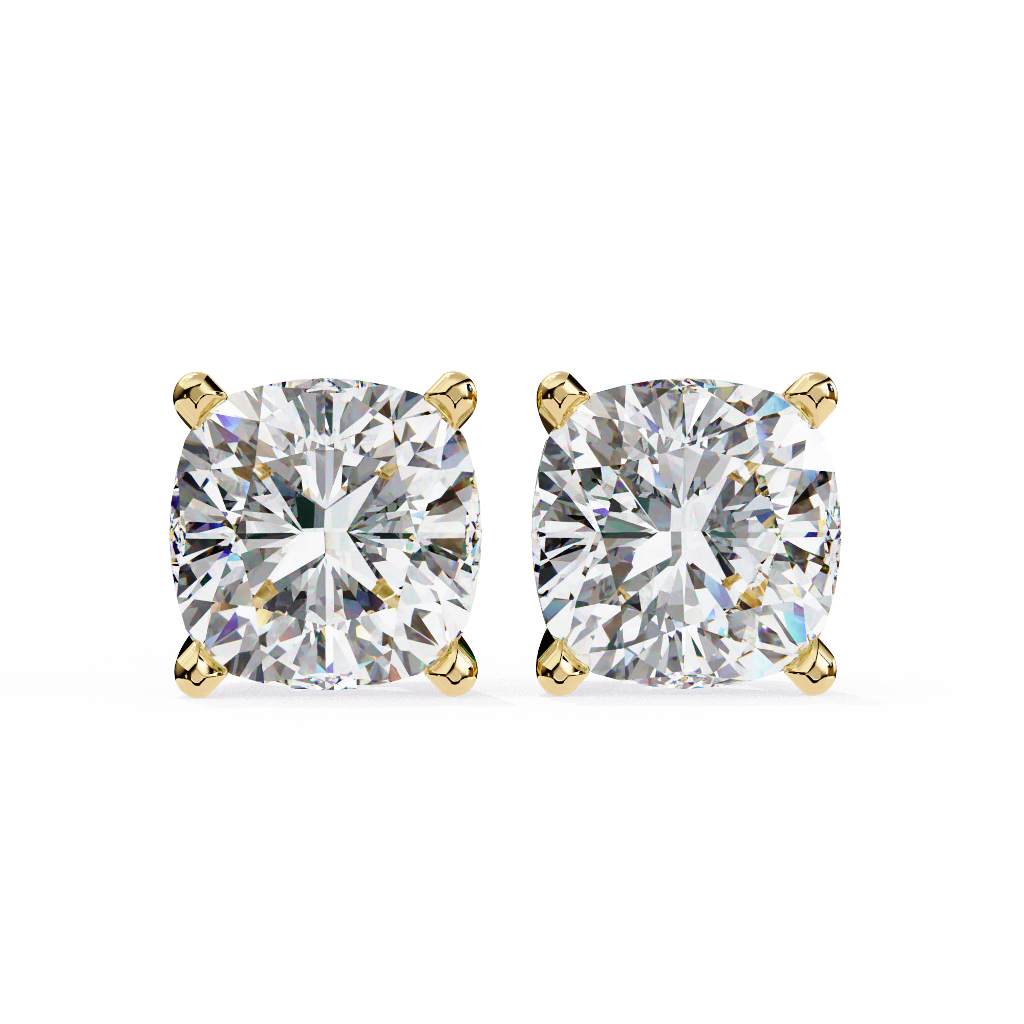 IGI 2.50ct Lab-Grown Diamond Cushion Solitaire Earrings