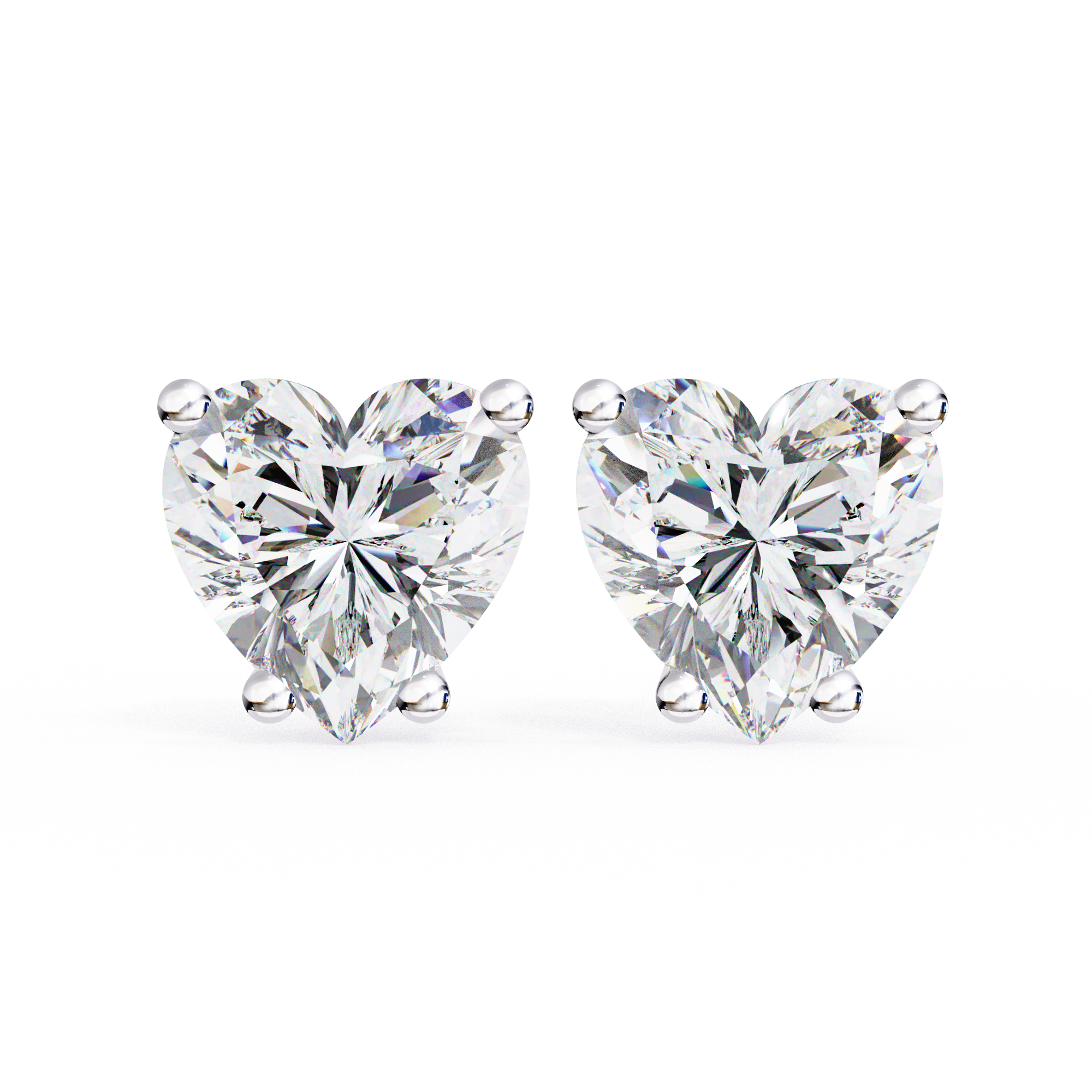 IGI 2.50ct Lab-Grown Diamond Heart Solitaire Earrings