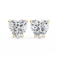IGI 2.50ct Lab-Grown Diamond Heart Solitaire Earrings