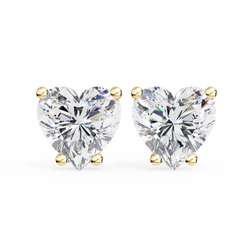 IGI 2.50ct Lab-Grown Diamond Heart Solitaire Earrings