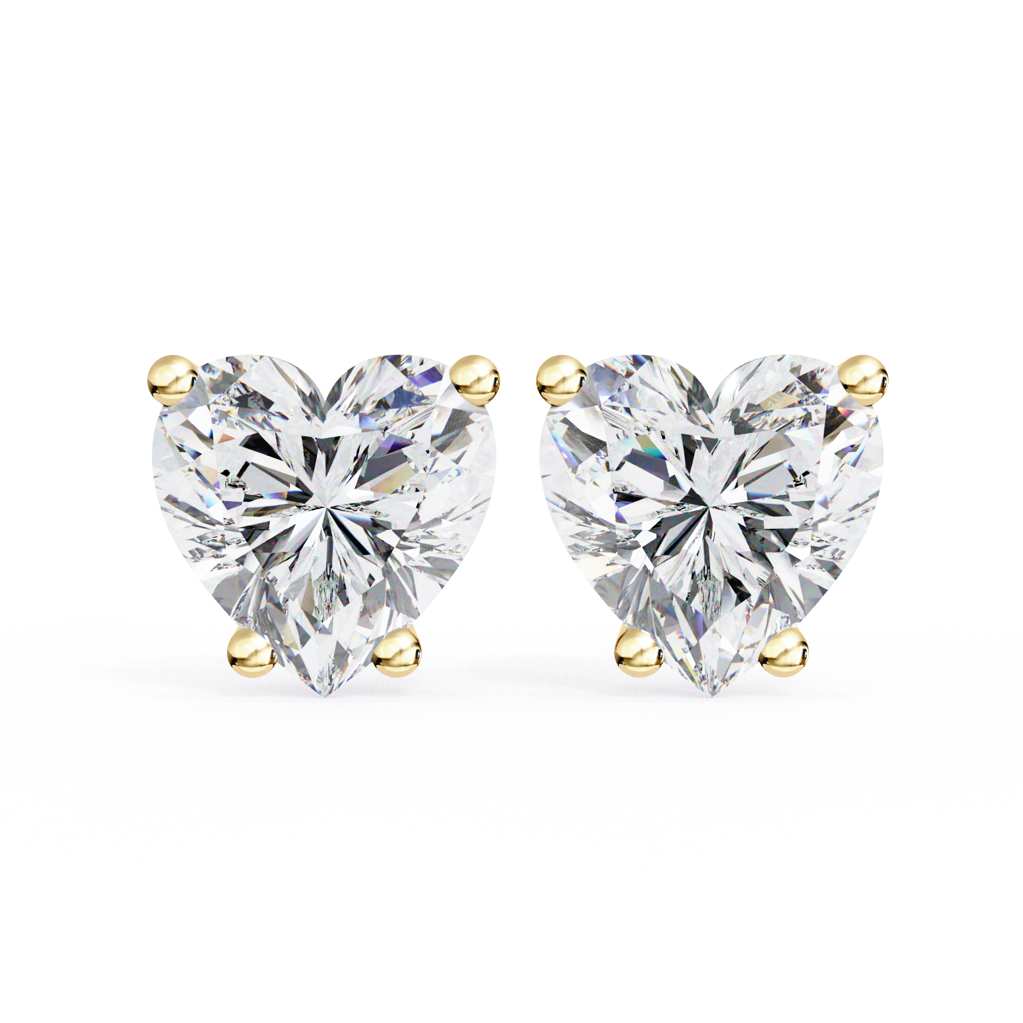IGI 2.50ct Lab-Grown Diamond Heart Solitaire Earrings