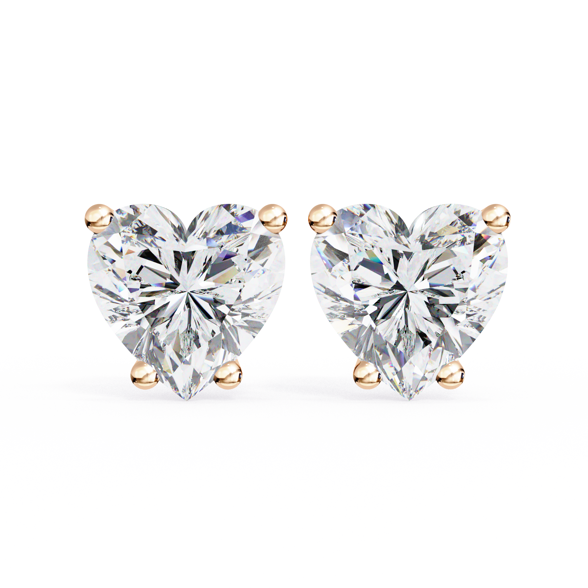 IGI 2.50ct Lab-Grown Diamond Heart Solitaire Earrings