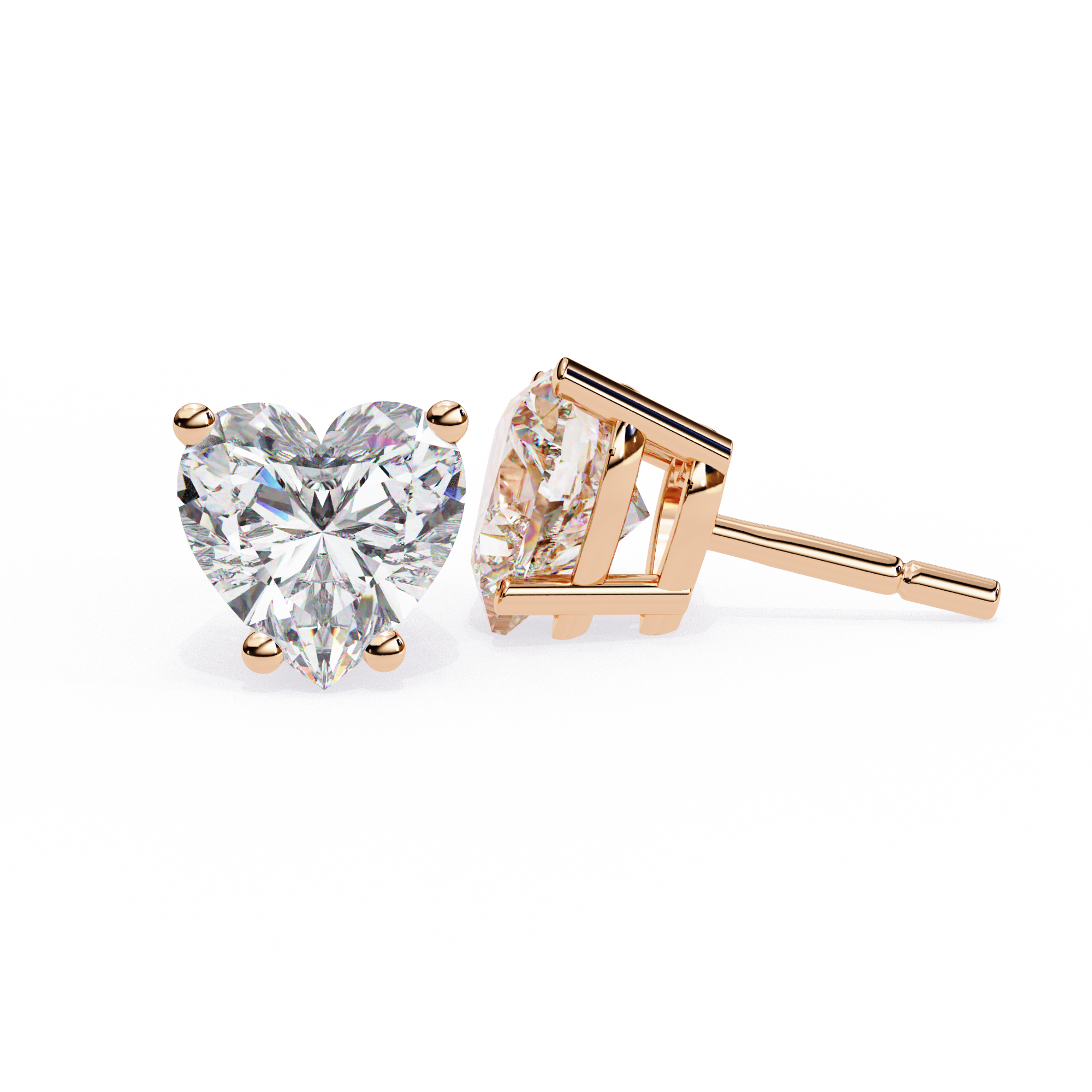 IGI 2.50ct Lab-Grown Diamond Heart Solitaire Earrings