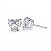 IGI 2.50ct Lab-Grown Diamond Heart Solitaire Earrings