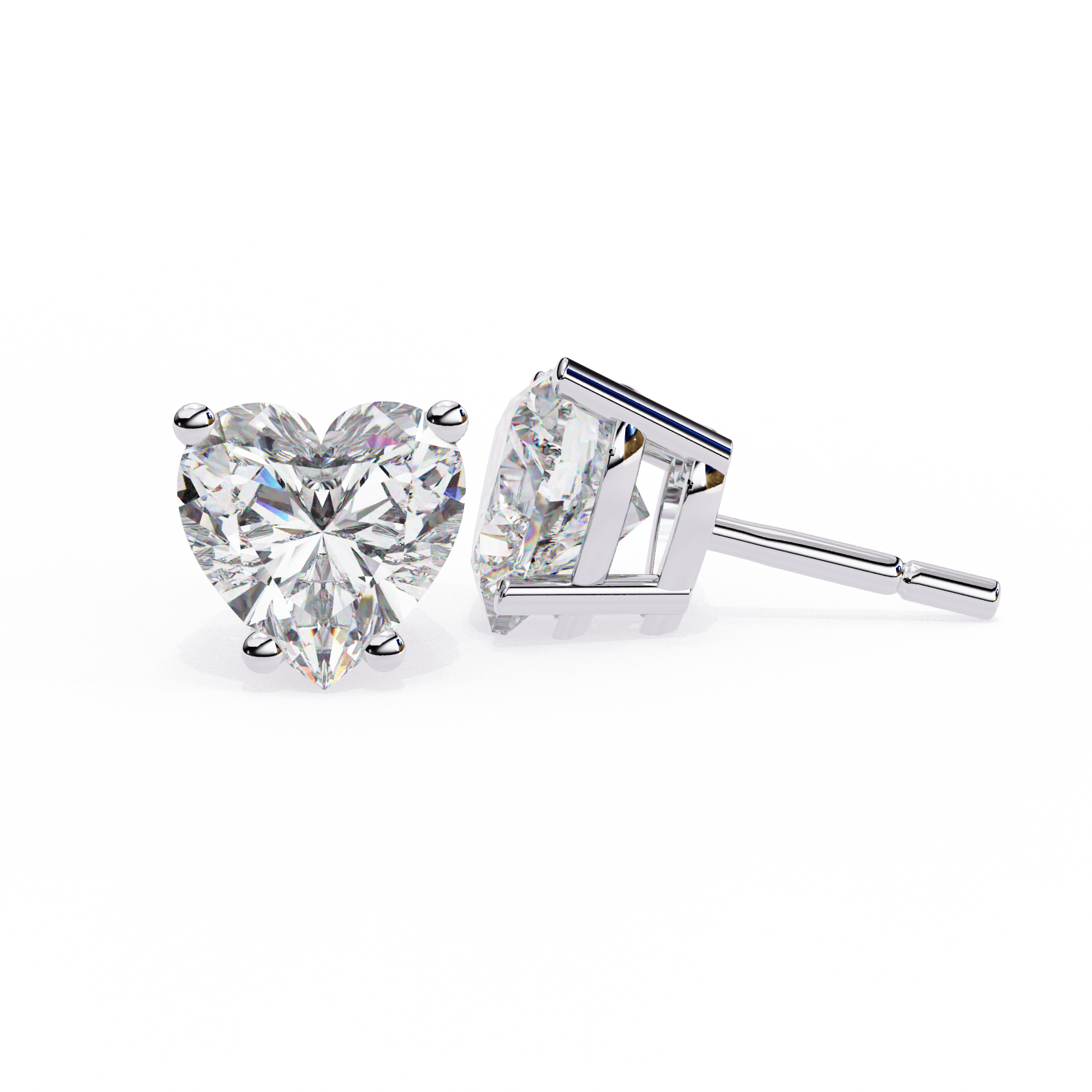 IGI 2.50ct Lab-Grown Diamond Heart Solitaire Earrings