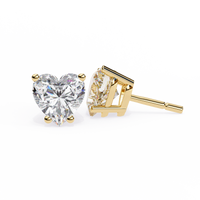IGI 2.50ct Lab-Grown Diamond Heart Solitaire Earrings