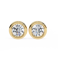 Pendientes engastados en bisel con diamantes cultivados en laboratorio de 2,50 ct